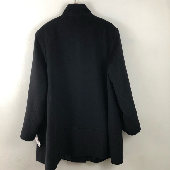 New Fleurette Black Stand Collar Wool Plus Coat 20 - Picture 4 of 14